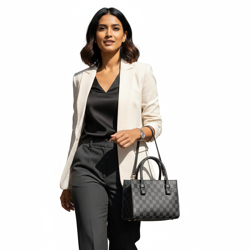 TYMO CheckWeave handbag