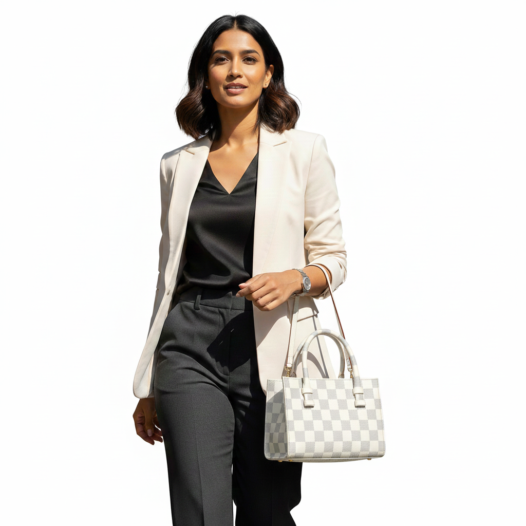 TYMO CheckWeave handbag